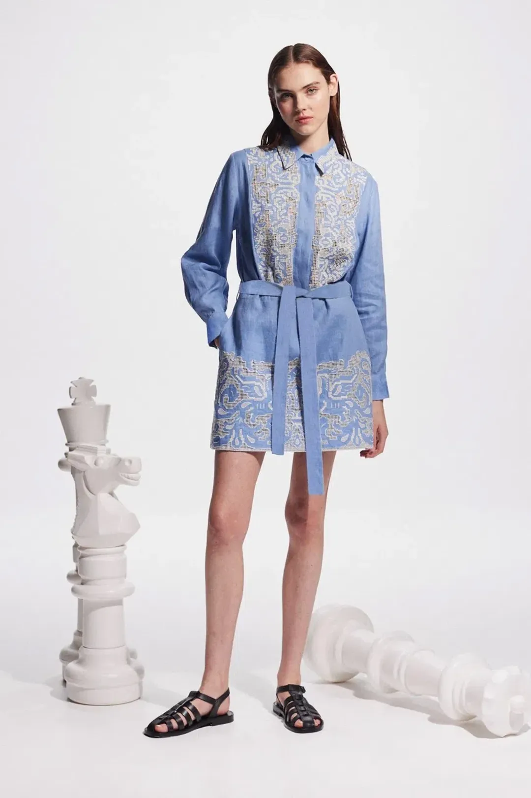 Alemais Arion Mini Dress Cornflower Blue Size AU 10  for rent on The Volte - main image