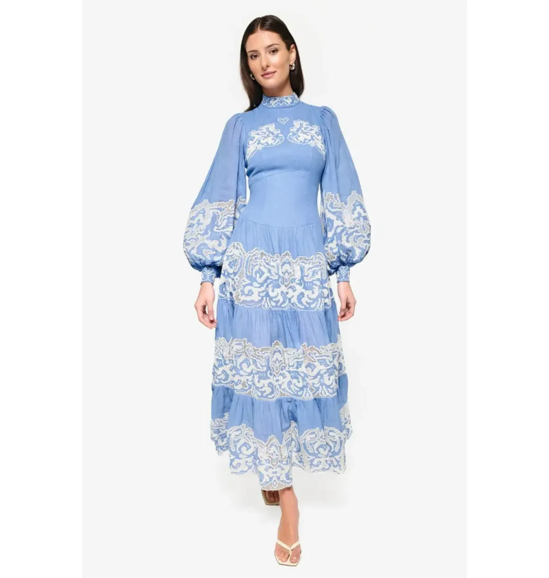 Alemais Arion Midi Dress Cornflower Blue Size AU 8 for rent on The Volte - main image