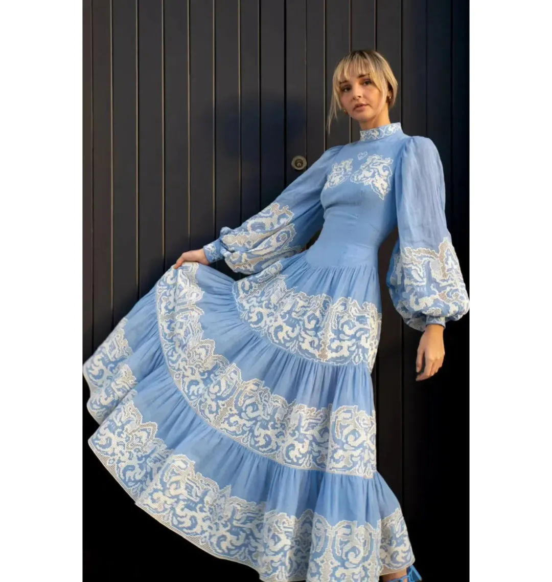 Alemais Arion Midi Dress Cornflower Blue Size AU 8 for rent on The Volte - main image