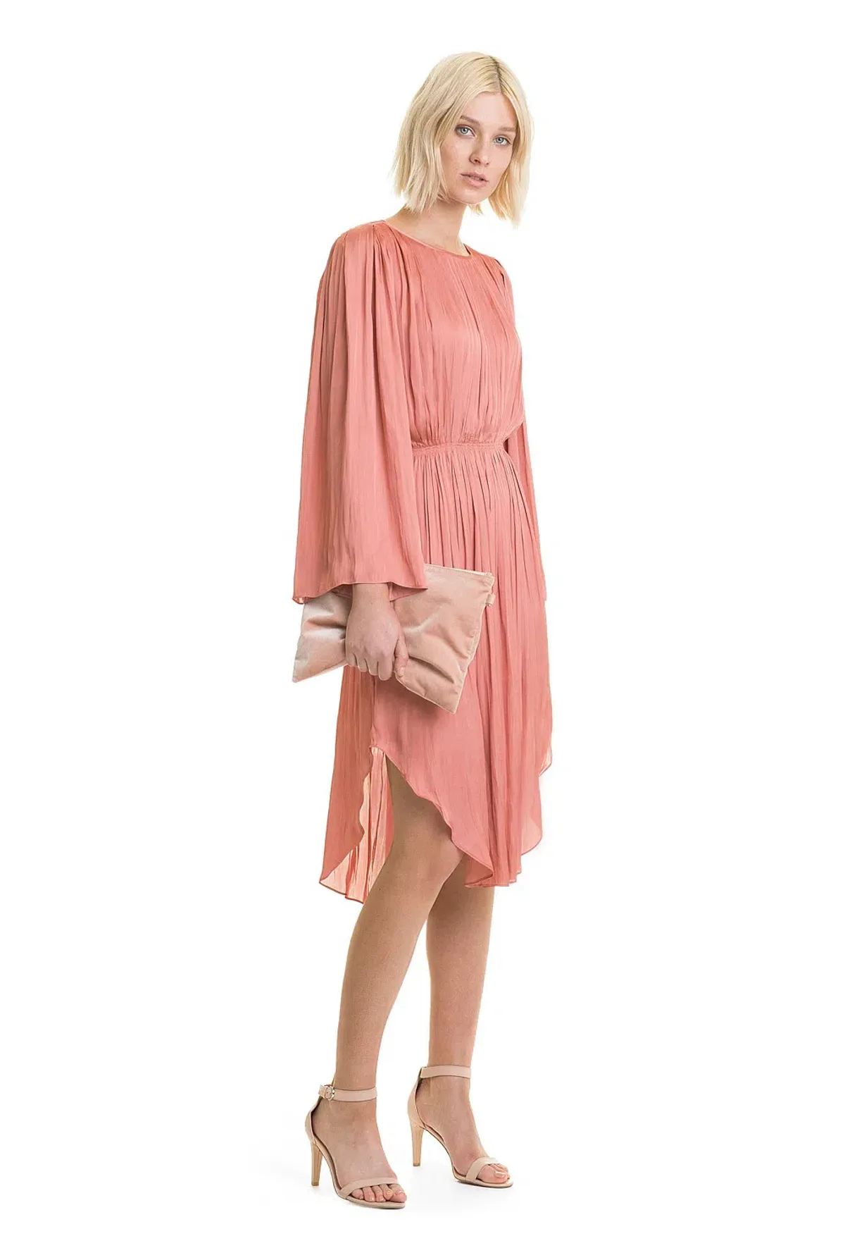 Country Road Soft Pleated Midi Dress Pink Size 16 for rent on The Volte - main image
