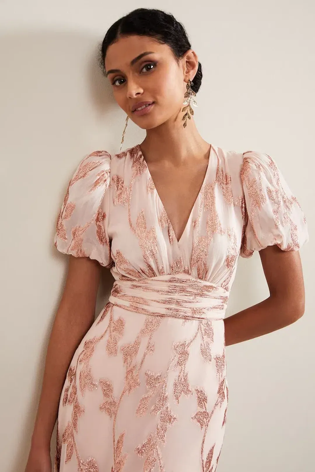 Phase Eight Genette Jacquard Pink Dress Pink Size 20 for rent on The Volte - main image