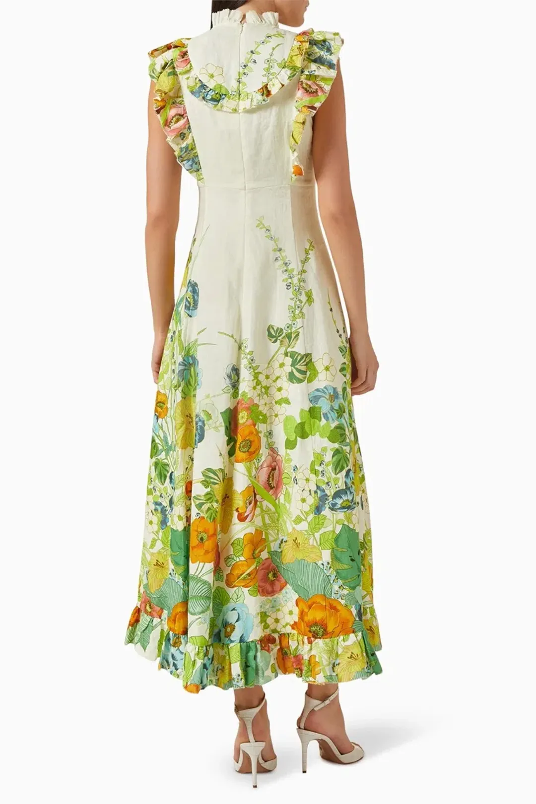 Alemais Constance Midi Ruffle Dress Floral Size 8 AU  for rent on The Volte - main image