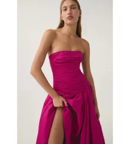 Aje Violette Bubble Hem Maxi Dress in Deep Magenta Size AU 6 for rent on The Volte - image 4