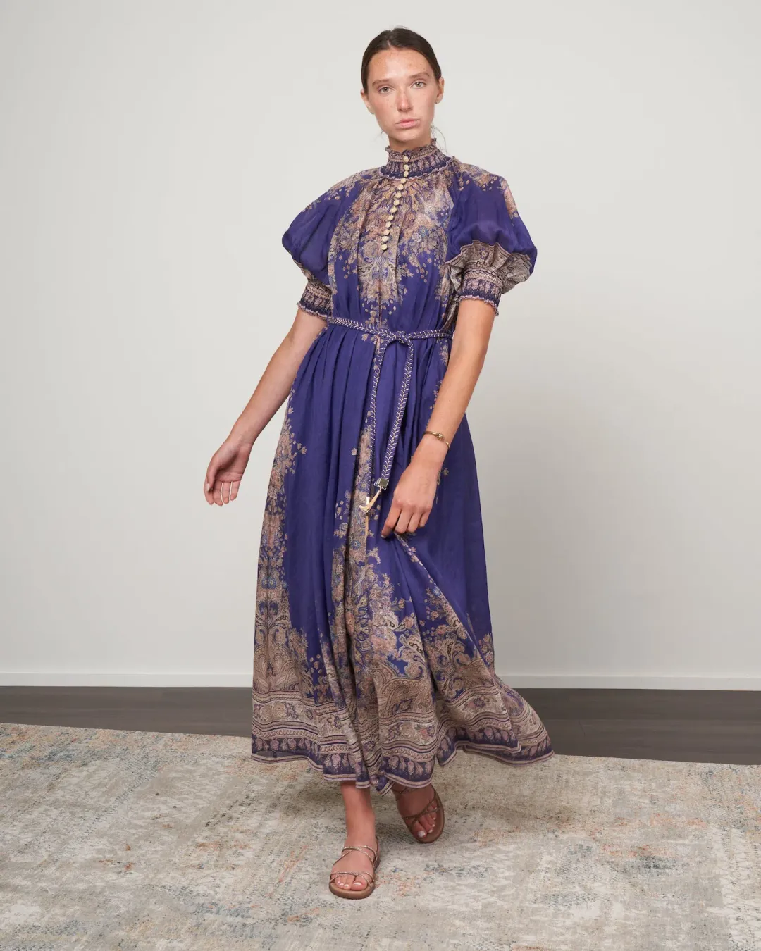 Zimmermann Anneke Swing Maxi Dress Indigo Paisley Size 2 / AU 12 for rent on The Volte - main image