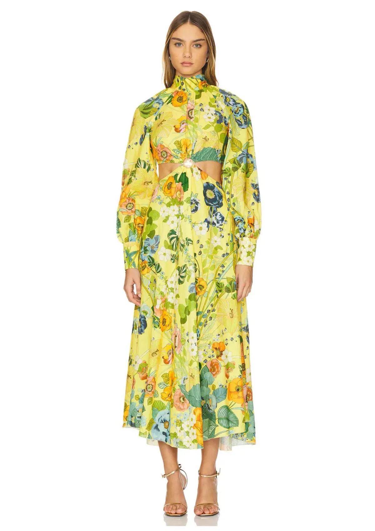 Alemais Cresida Cut Out Midi Dress Multi Size 10 for rent on The Volte - main image