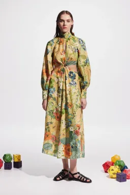 Alemais Cresida Cut Out Midi Dress Multi Size 10 for rent on The Volte - image 12