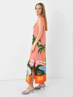 Alemais Paradiso Silk Midi Dress Pink Multi Size 10 AU for rent on The Volte - image 20