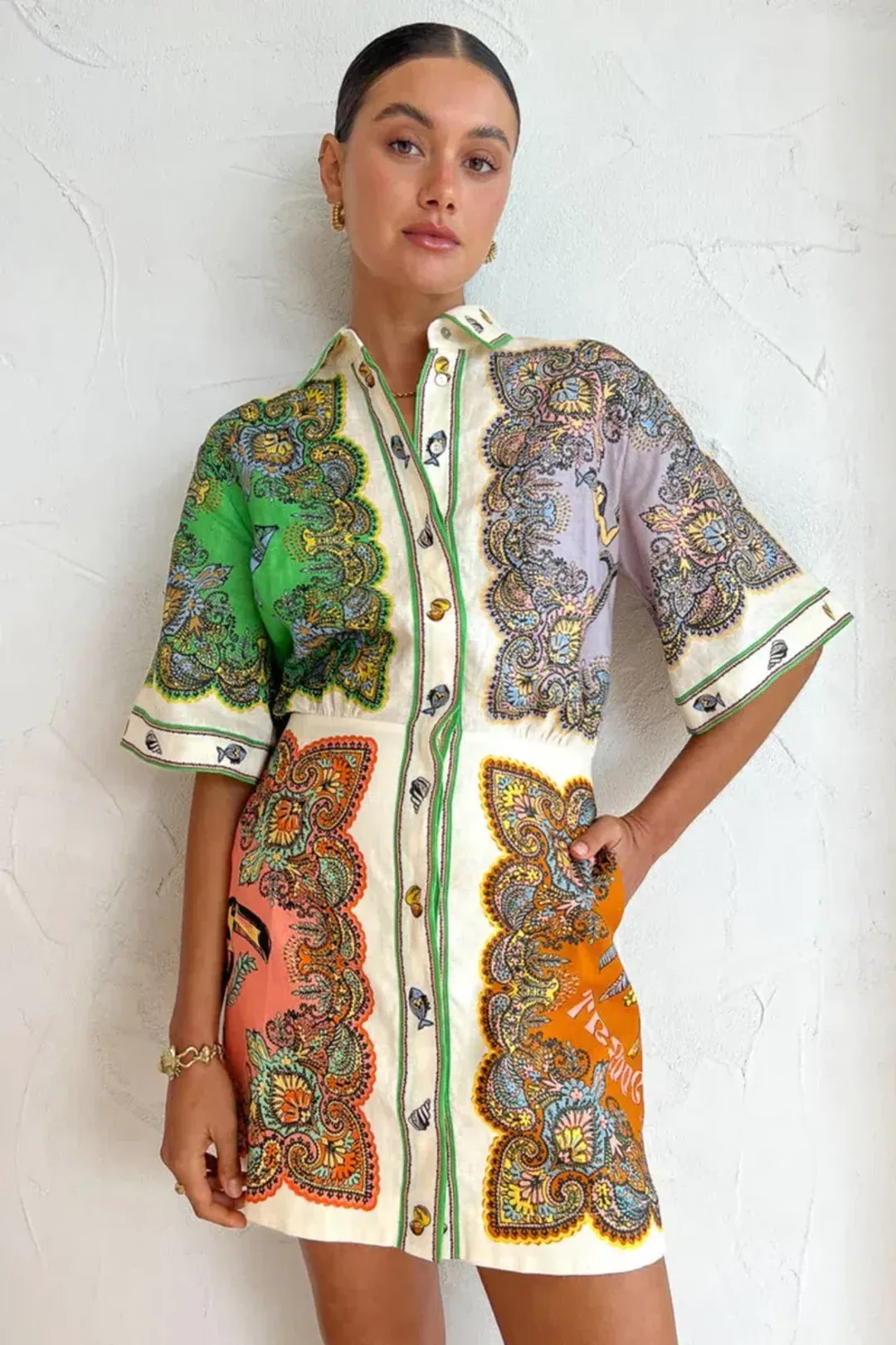 Alemais Trippy Troppo Mini Dress Multi Size 12 for rent on The Volte - main image