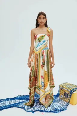 Alemais Samaki Scarf Top & Paradiso Silk Scarf Skirt Set Multi Size 10 AU for rent on The Volte - image 1