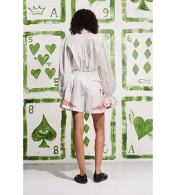Alemais Hearts Embroidered Shirt and Short Set White Size AU 16 for rent on The Volte - image 3