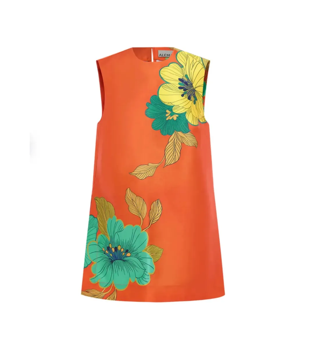 Alemais Piato Mini Dress Orange/Floral Size 12 for rent on The Volte - main image