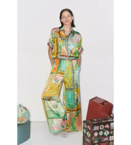 Alemais Atlas Silk Shirt and Pant Set Print  Size AU16 for rent on The Volte - image 1