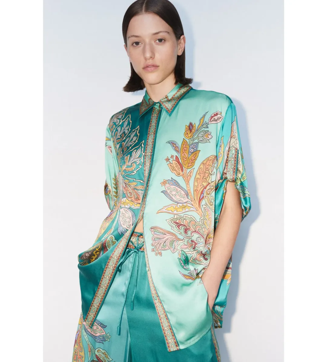 Alemais Franca Silk Shirt and Pant Set Print Size AU 16 for rent on The Volte - main image
