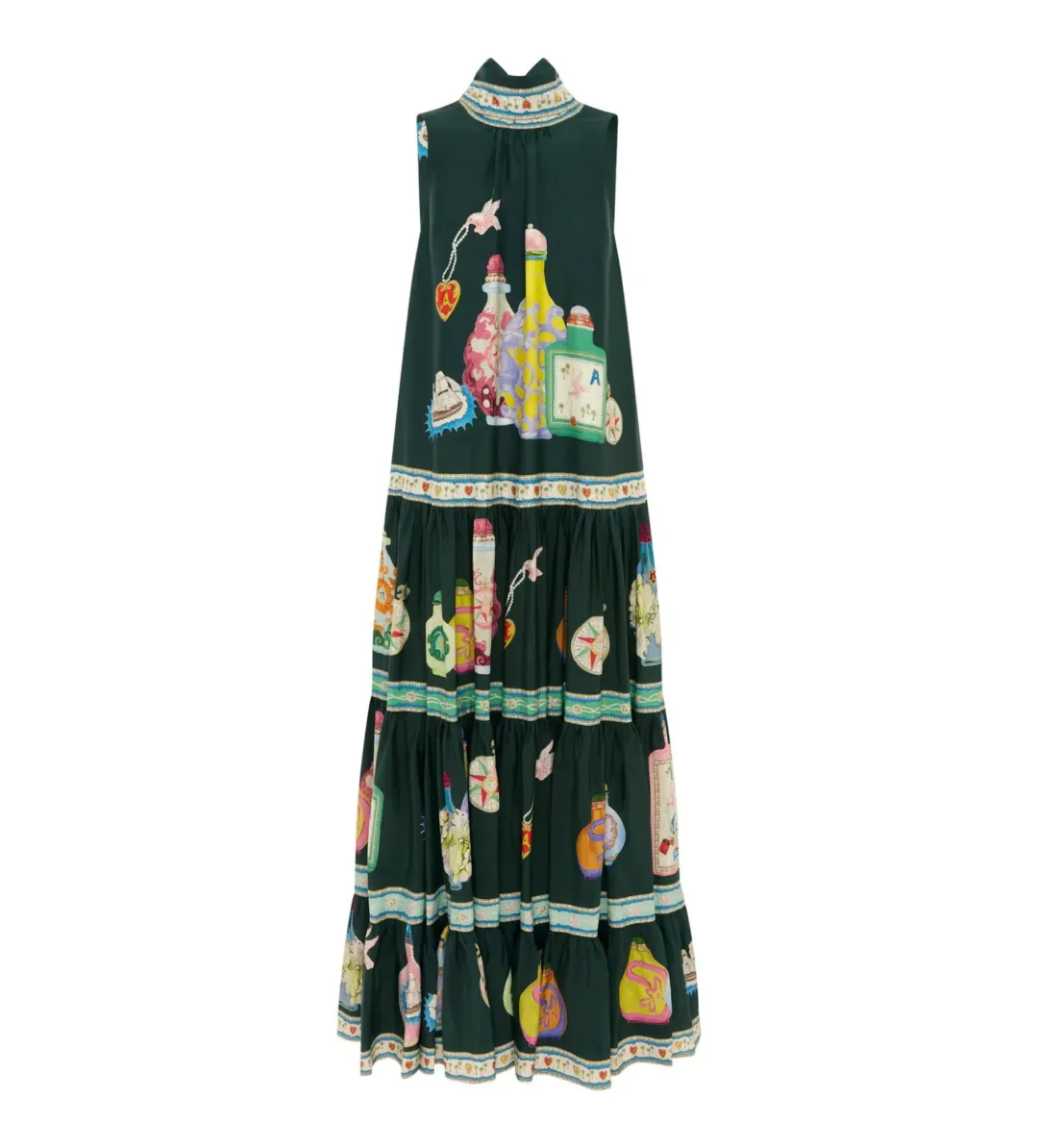 Alemais  Royal Tiered Midi Dress Green/Print Size 12 for rent on The Volte - main image
