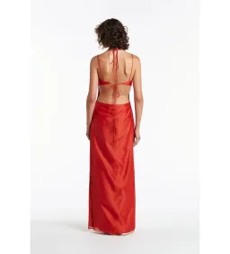 Sir the Label Lucelia Cut Out Midi Dress Red Size 8  for rent on The Volte - image 2
