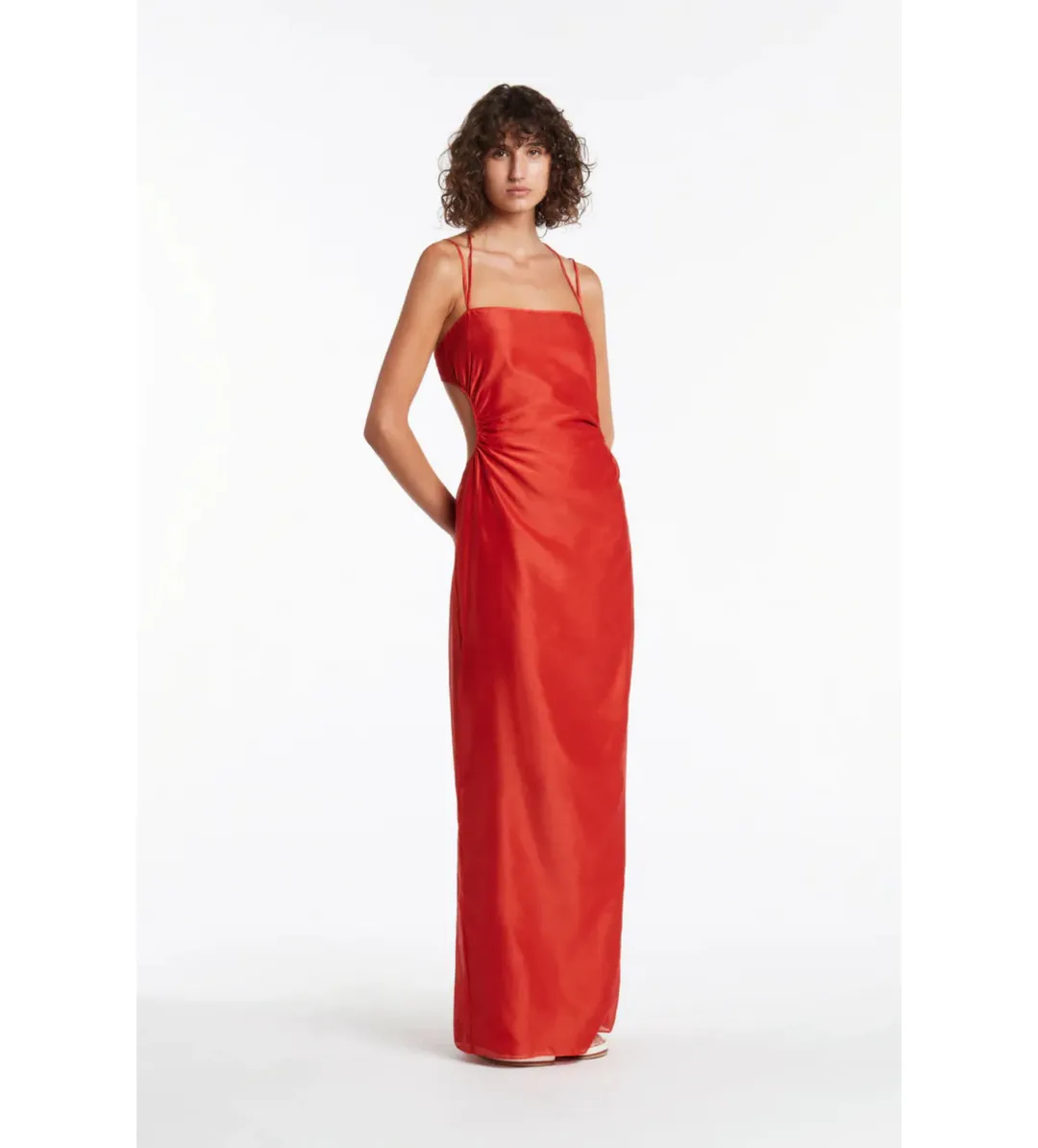 Sir the Label Lucelia Cut Out Midi Dress Red Size 8  for rent on The Volte - main image