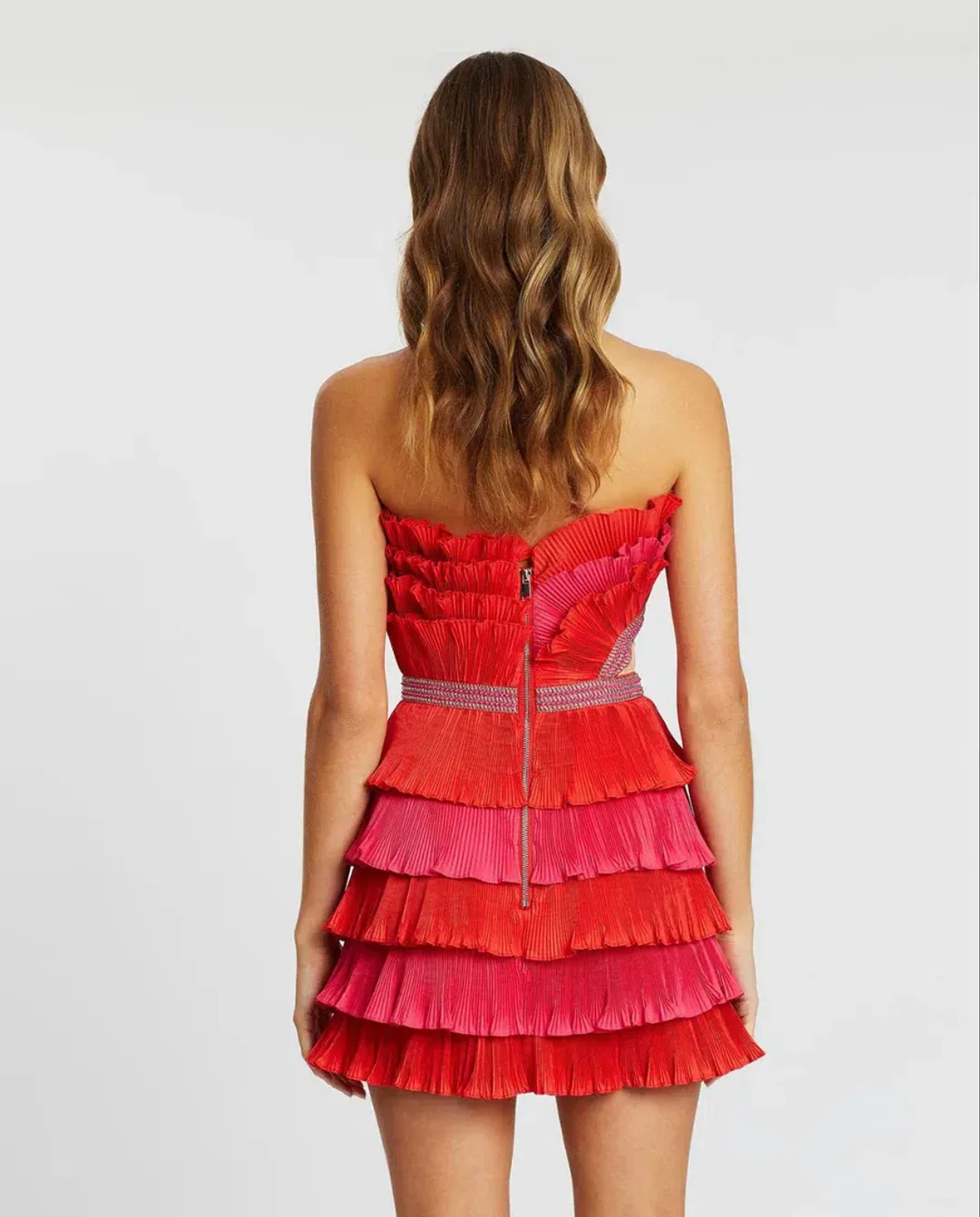  Eliya the Label Maryanne Mini Dress Red and Pink Size XS for rent on The Volte - main image