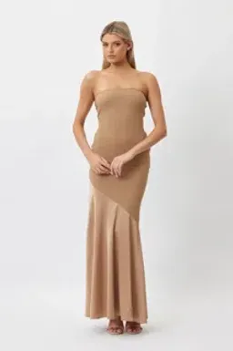 Bianca and Bridgett Tahlia Strapless Maxi Dress Beige Size 6 for rent on The Volte - image 1