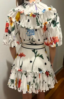 Leo Lin La Flor Short Dress White Size 6 for rent on The Volte - image 2