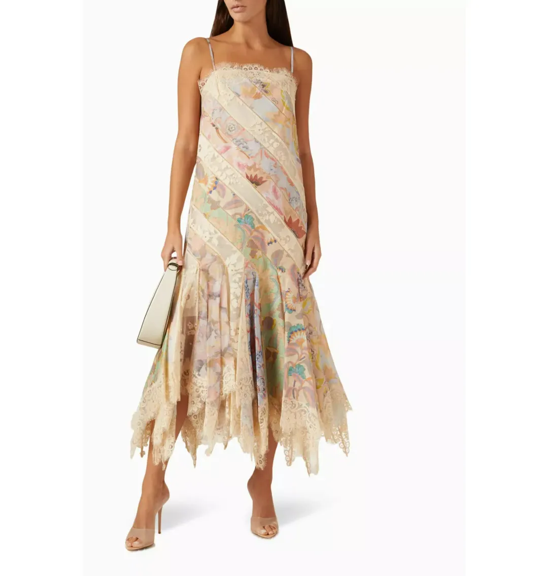 Zimmermann Eden Spliced Slip Dress in Spliced Eden Size 0 / AU 8  for rent on The Volte - main image