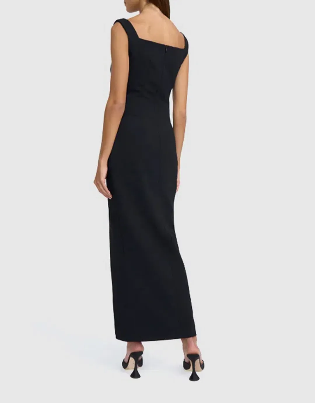By Johnny Caterina Two Tone Curve Midi Dress Black/White Size AU 10 for rent on The Volte - main image