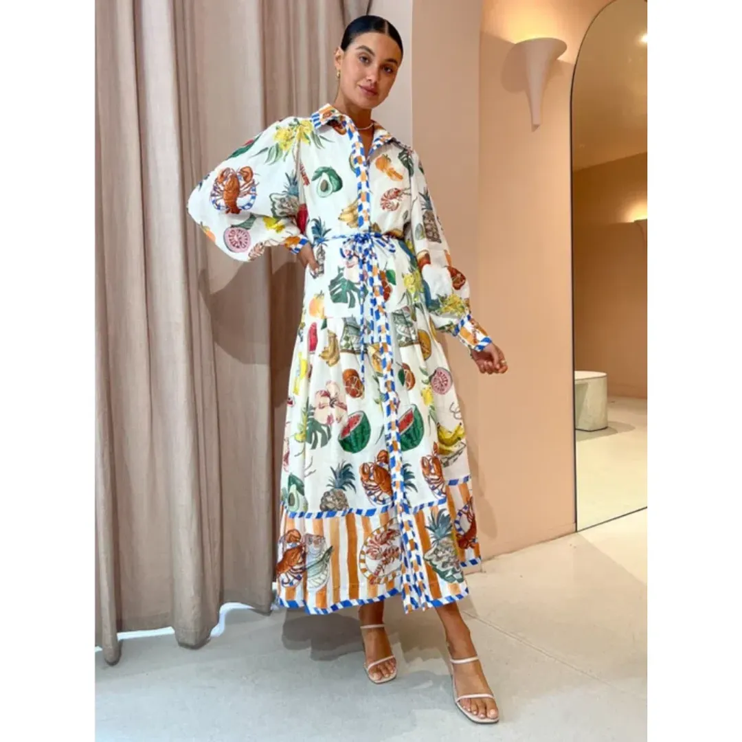 Alemais Theo Shirtdress Multi Size AU 6 for rent on The Volte - main image