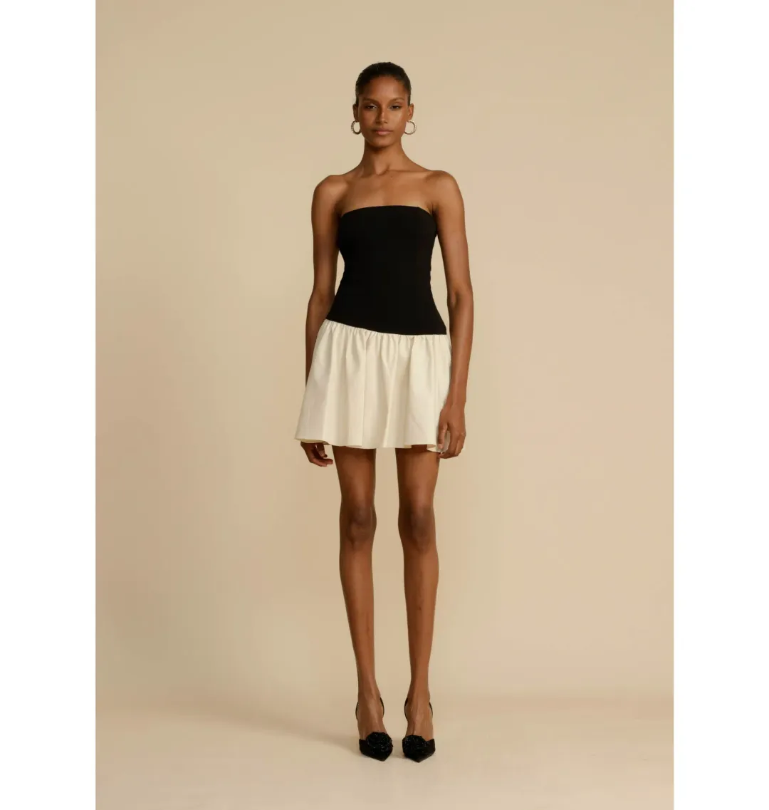 Arcina Ori Celine Mini Dress Black/White Size AU 10 for rent on The Volte - main image