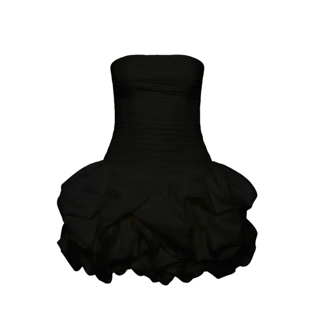 Aje Violette Bubble Hem Mini Dress Black Size AU 8 for rent on The Volte - main image
