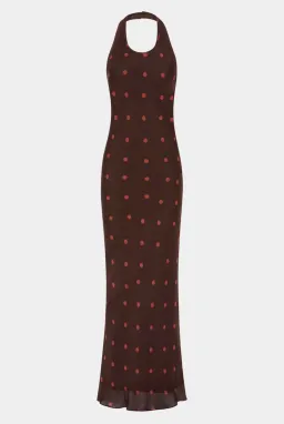 Sir the Label Toni Halter Dress in Chocolate Dot Size 2 / AU 10  for rent on The Volte - image 6