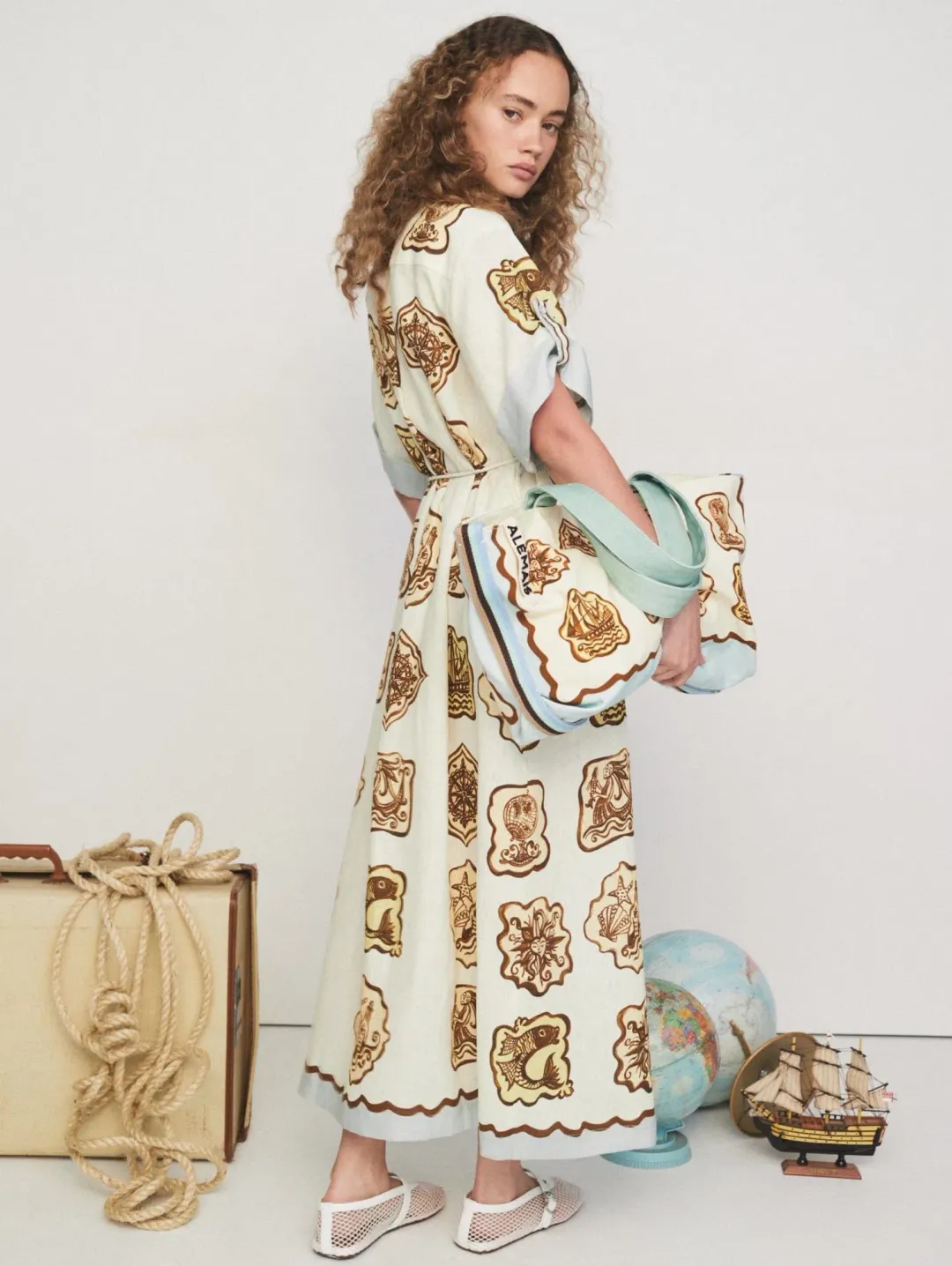 Alemais Relic Shirt Dress Print Size 12 for rent on The Volte - main image