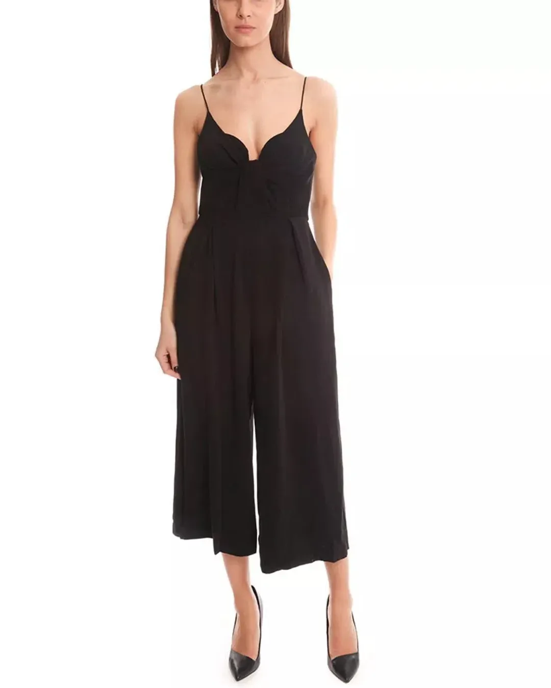 Zimmermann Crepe Reveal Jumpsuit Black Size 0 / AU 8 for rent on The Volte - main image