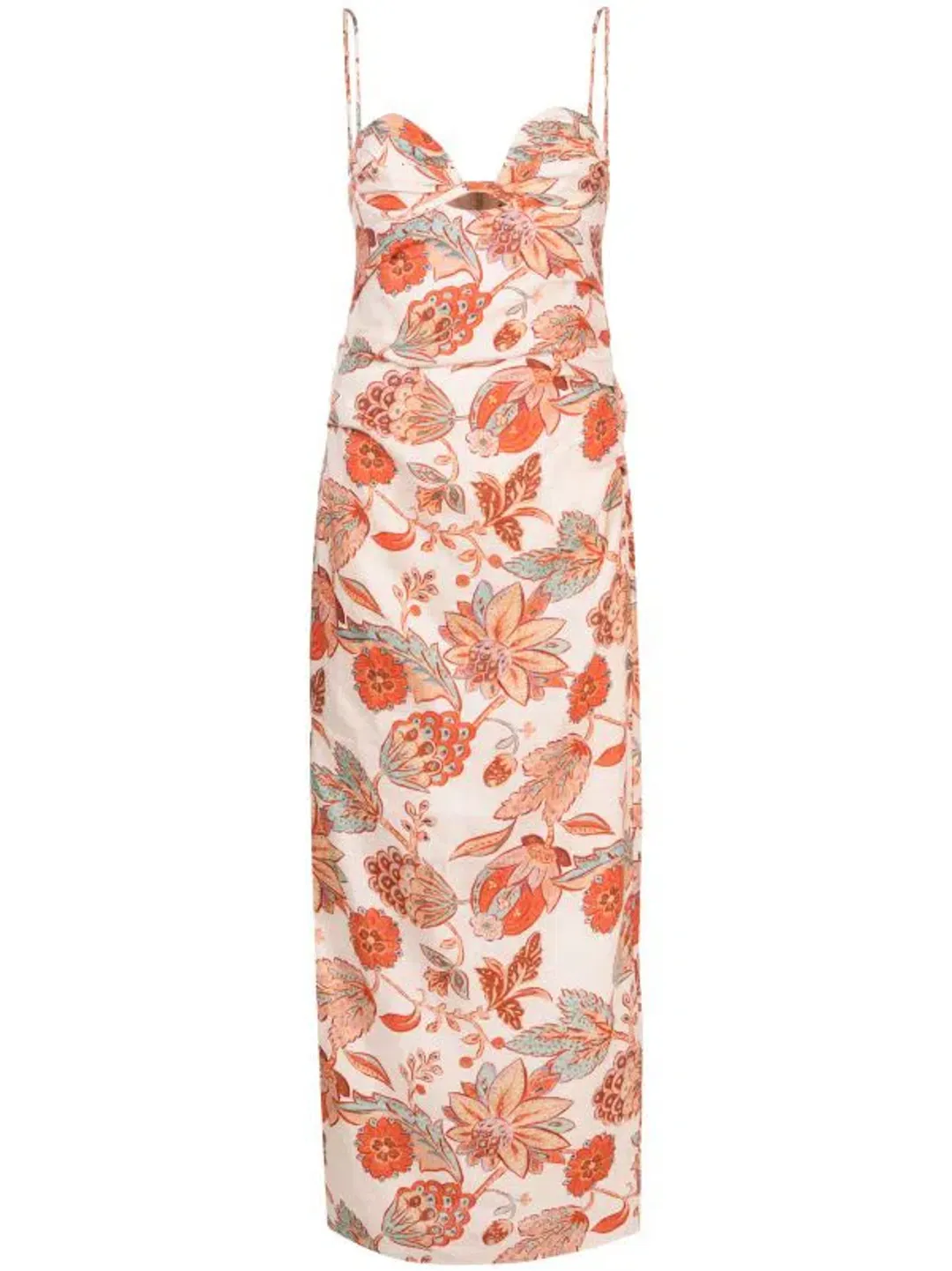 Sir the Label Noemi Balconette Midi Dress Desert Wildflower Size 8  for rent on The Volte - main image