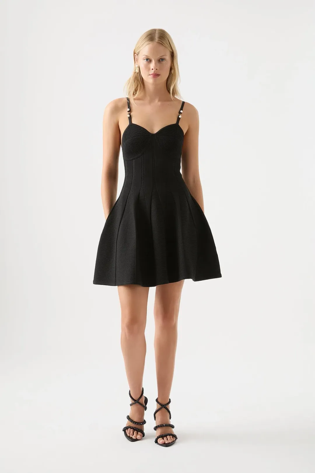 AJE Phaedra Ottoman Bustier Dress Black Size XS / AU 6 for rent on The Volte - main image