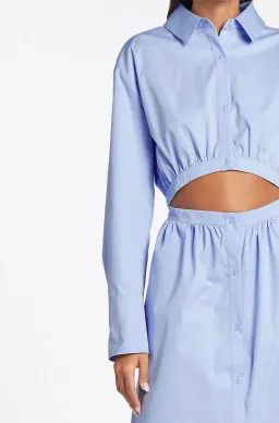 Sir the Label Ilkin Deconstructed Shirtdress Blue Size AU 8  for rent on The Volte - image 2