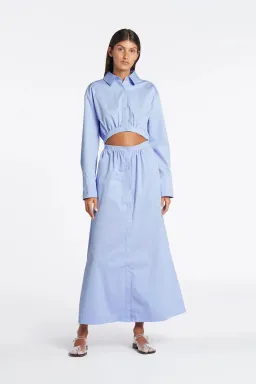 Sir the Label Ilkin Deconstructed Shirtdress Blue Size AU 8  for rent on The Volte - image 1