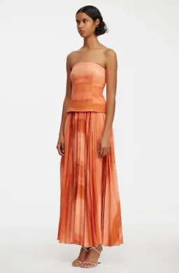 Acler Brayswick Midi Dress Melon Watercolour Size 12  for rent on The Volte - image 2