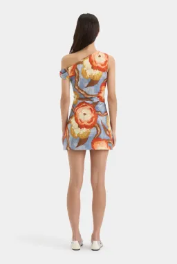 Sir The Label Avery Twist Mini Dress Blue Camellia Floral Print Size 2 / AU 10 for rent on The Volte - image 3
