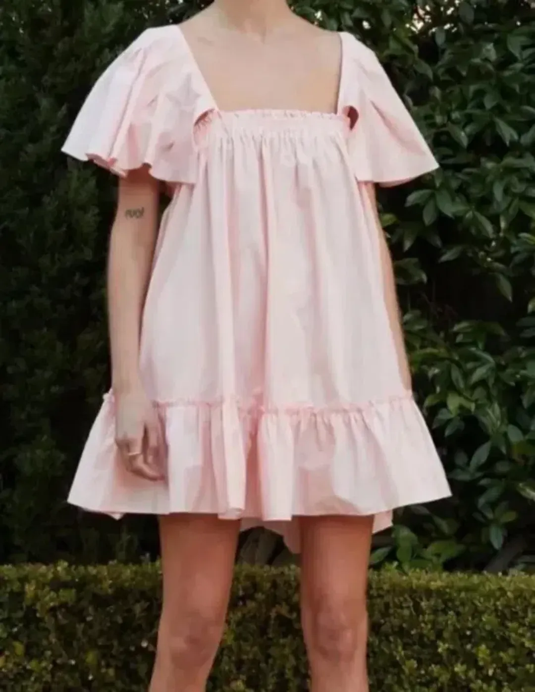 Blanca Studios Filomena Mini Dress Pink One Size baby Babydoll flare for rent on The Volte - main image