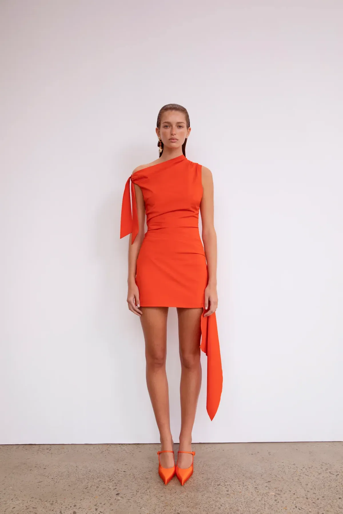 Sir The Label Dahlia Mini Dress Tangerine Red Size 10  for rent on The Volte - main image