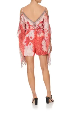 Camilla Playsuit Size S (10) Pink Paisley Palace Muse Silk with Scarf spilt Sleeve  for rent on The Volte - image 2