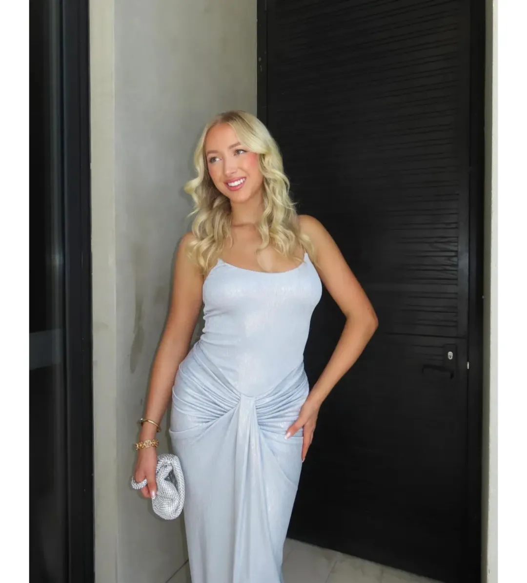 Natalie Rolt Allora Gown Silver Size 1 / AU 8  for rent on The Volte - main image