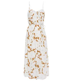 Vince Dress Midi Tropical Bloom Twist Teakwood Floral Size L / AU 12  for rent on The Volte - image 3
