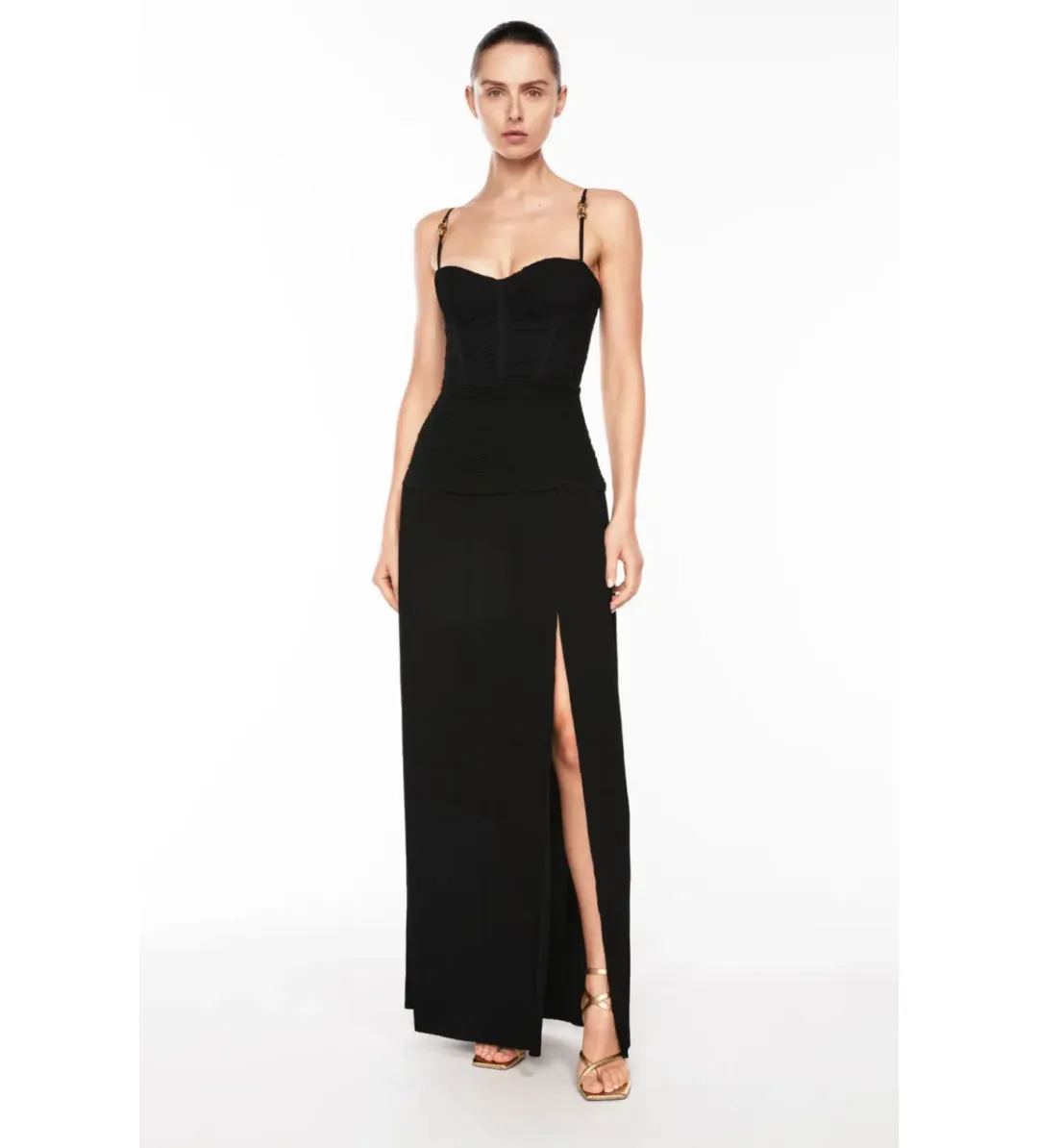 Manning Cartell Double Time Pleat  Dress Black Size AU 10  for rent on The Volte - main image