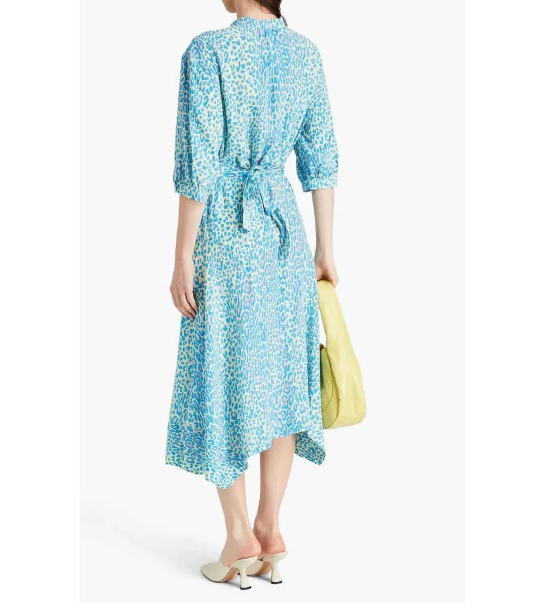 Stella McCartney Leopard Print Silk Dress Blue Size AU 6 for rent on The Volte - main image