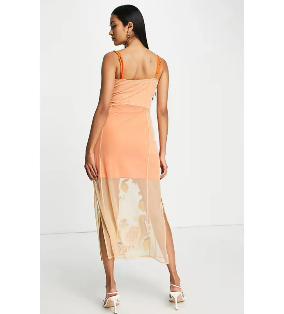 Never Fully Dressed Orange Midi Dress Orange Size AU 14 for rent on The Volte - main image