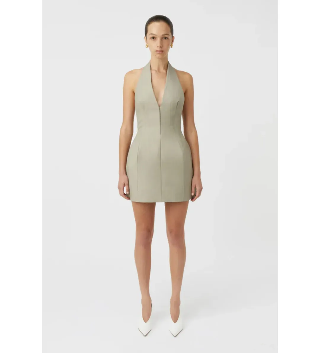 Camilla and Marc Pompidou Halter Neck Mini Dress in Green Size AU 8 for rent on The Volte - main image