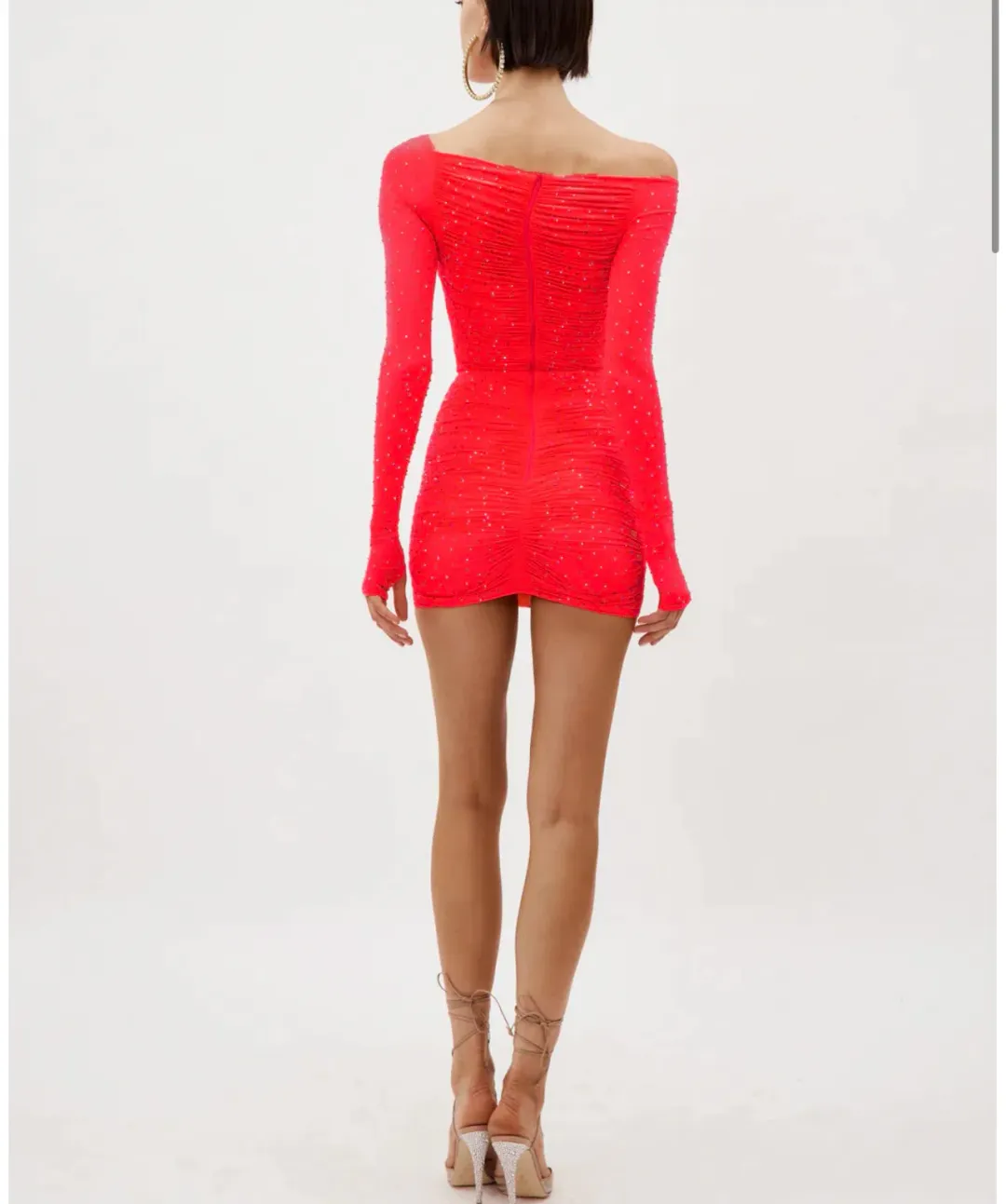 Alex Perry Tinley Crystal Mini Dress Strawberry Size AU 10  for rent on The Volte - main image
