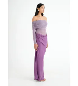 BENNI Yasmin Off Shoulder Maxi Dress Vintage Orchid Size 10  for rent on The Volte - image 2