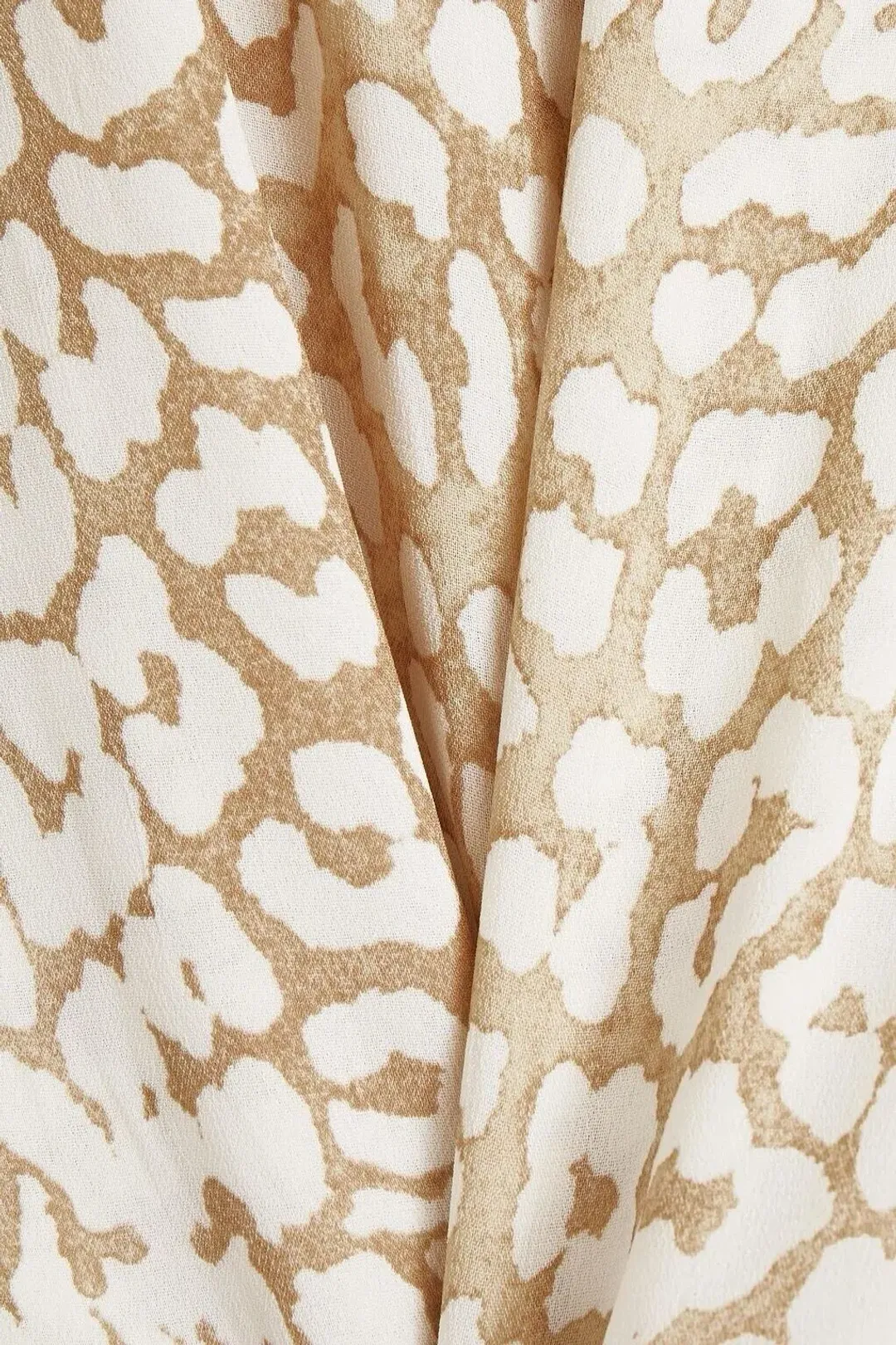 Ganni Leopard Print Crepe Midi Wrap Dress Neutrals Size 36 /  AU 8 for rent on The Volte - main image