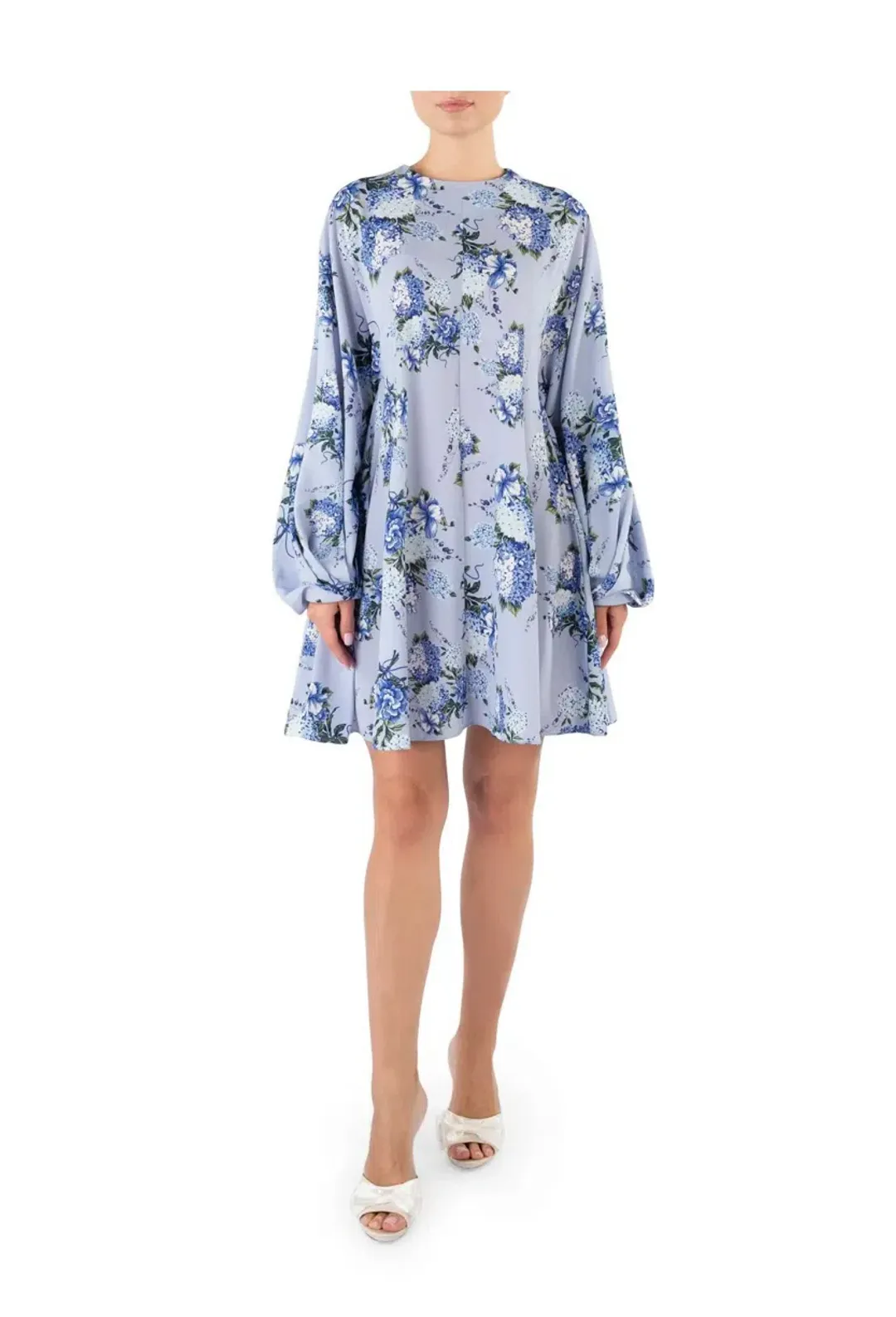Emilia Wickstead Nova Wisteria Long Sleeve Mini Dress Floral Size AU 16 for rent on The Volte - main image